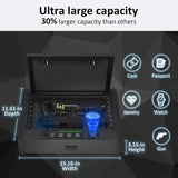 [ 30% Larger capacity ]Gun Safe for Pistols, Biometric Handgun Safe box, Mounted Handgun Safe Quick Access Security Safe with Fingerprint Keypad Lock for Home nightstand PATRON