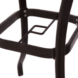 Tangkula Patio Bar Table with Umbrella Hole, All Weather 37 Inches Height Heavy Duty Outdoor Square Glass Top Table, for Garden Balcony Poolside and Lawn, Mix Brown Tangkula