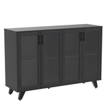 Panana Kitchen Buffet Server Table Accent Sideboard Cupboard Server Buffet Console Table with Doors Cabinet (49inch, Black) Panana