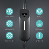 Lectron Level 1/2 (12A & 40A) Tesla NACS Portable EV Charger - Dual-Level Electric Vehicle Charging Station with NEMA 14-50/5-15 Plug - Compatible with All NACS Electric Vehicles Lectron