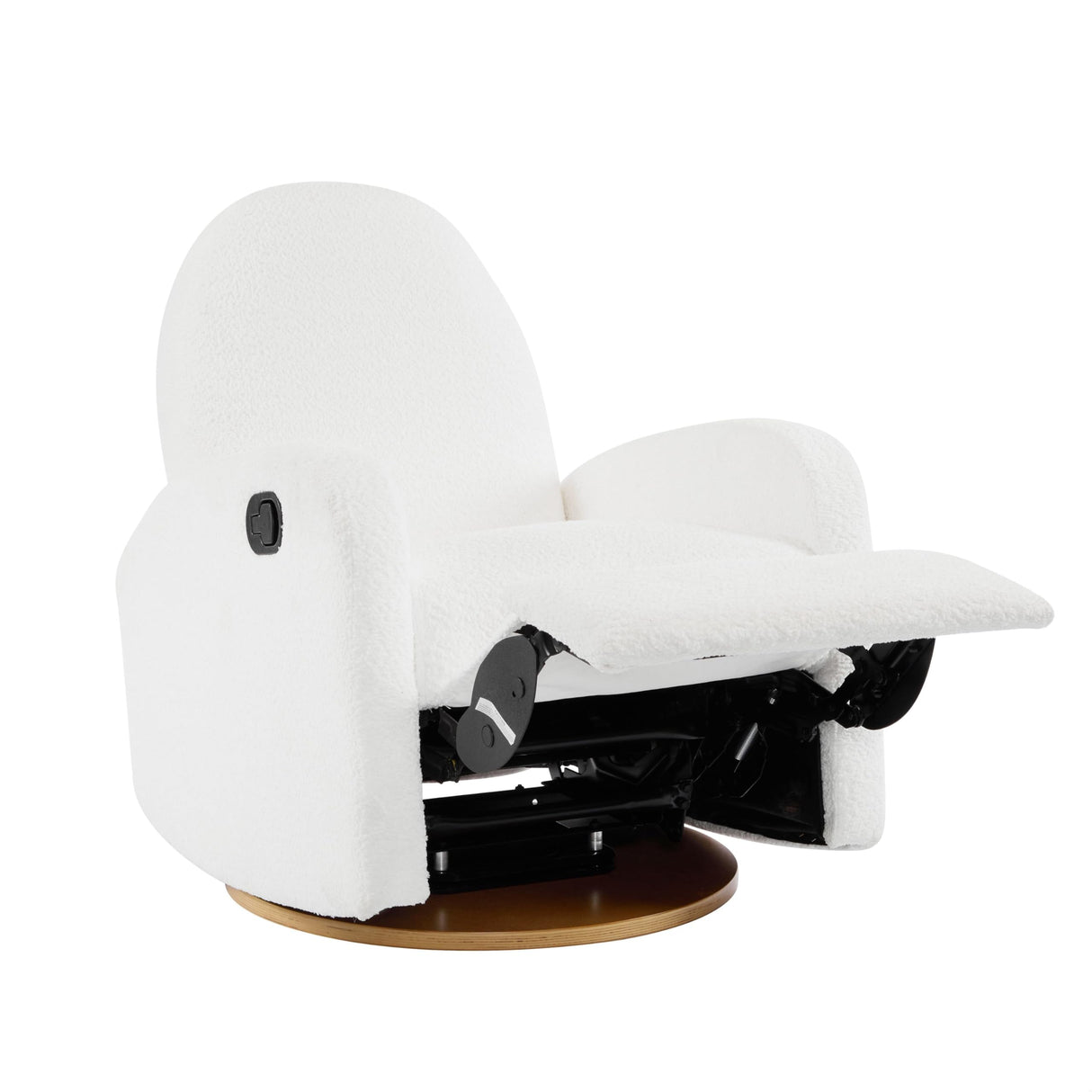 GDFStudio Swivel Glider Recliner Chair Nursery Rocker Recliner Chair with Boucle Upholstered High Back Single Seat Sofa Chair with Deep Seat Manual Nursing Reclining for Living Room, Beige GDFStudio