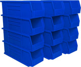 Akro-Mils 30234 AkroBins Plastic Storage Bins, Space-Saving Stackable Bins for Garage, Pantry, Craft Organization, 15" x 5" x 5", Blue, 12-Pack Akro-Mils