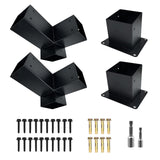 DEVALLEY 3-Way T-Shape Pergola Bracket Kit,Woodwork Brackets with Screws for 4x4(Actual:3.5"x3.5") Wood Beams for Patio Pergola,Log Cabin Gazebo W/Hardware(1Pack) DEVALLEY