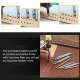 Walfront Hole Punch Kit, 10pcs Alloy Steel Leather Hand Tool, 0.5-5mm Multi Sizes Metal Puncher for Leather Craft, Clothing, Handbags, Belts etc. Walfront