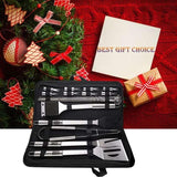 BBQ Accessories Kit - 20pcs Stainless BBQ Grill Tools Set for Smoker Camping Barbecue Grilling Tools BBQ Utensil Set Outdoor Cooking Tool Set with Canvas Bag Gift for Thanksgiving Day, Christmas Cooking Coll