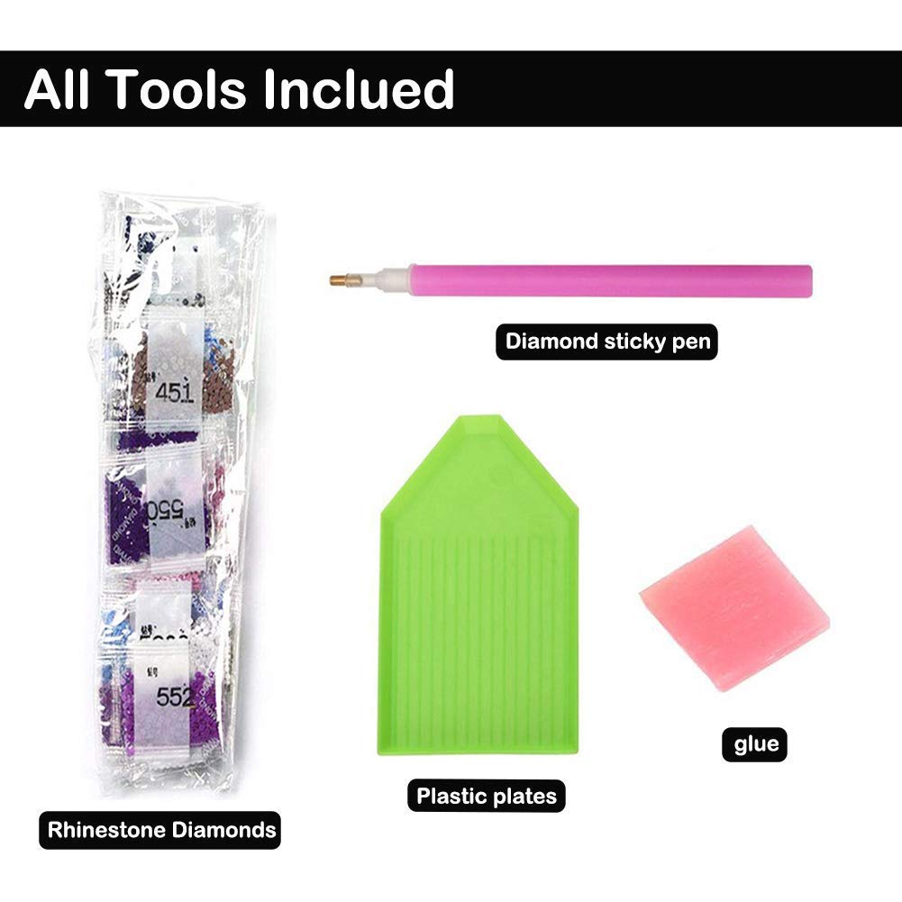 LVIITIS DIY 5D Diamond Painting Kits for Adults Full Drill, Paintings Pictures Arts Craft for Home Wall Decor，5D Painting Dots Kits (Streets) LVIITIS