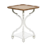 Deco 79 Wooden Side End Accent Table End Table with Brown Wood Top, Side Table 20" x 20" x 25", White Deco 79