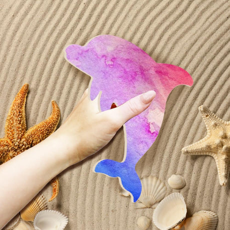 BENECREAT 3Pcs Dolphin Wooden Cutouts, 7.7x7.6inch Unfinished Wooden Sea Animal Cutouts, Wooden Pieces for DIY Summer Beach Decor, Wooden Signs and Handmade Decorations BENECREAT