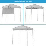 Core Instant Straight Leg Canopy Tent with Adjustable Sun Wall, 6 ft x 4 ft , Gray CORE