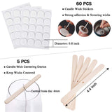 Bulk Cotton Candle Wick 8" Pre-Waxed 80 Pcs with 60Pcs Candle Wick Stickers, 5Pcs Candle Wick Centering Device and 20PCS Metal Tabs for Candle Making (80pcs 20cm Wick kit) ANTUNIHOD