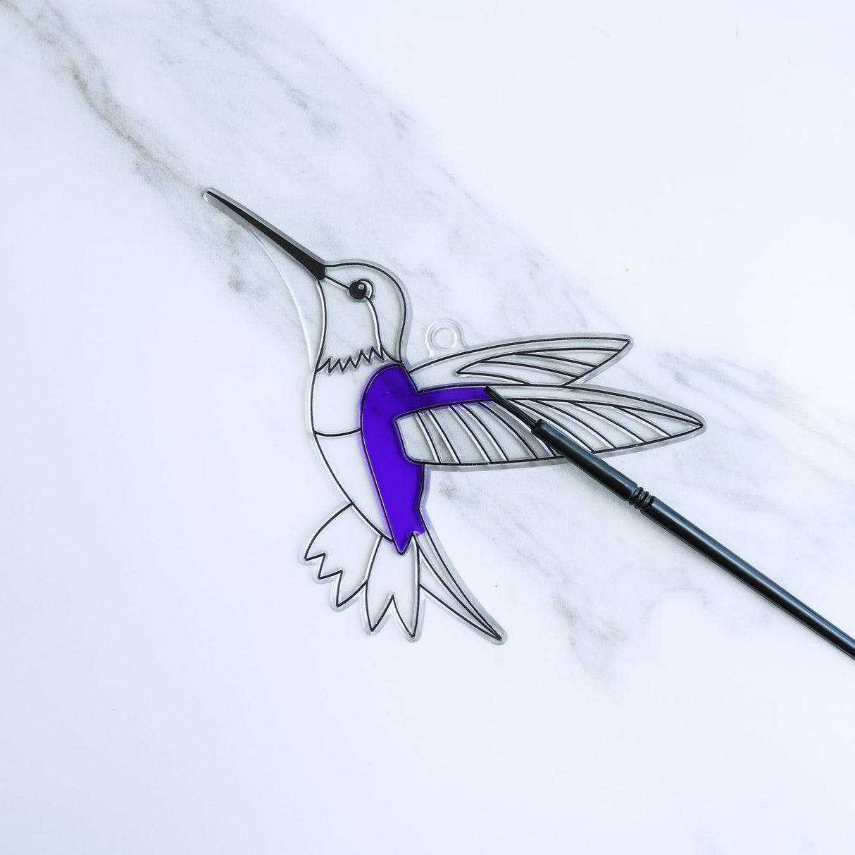 Winlyn 24 Sets Hummingbird Suncatcher Decorations DIY Window Paint Art Craft Kits Rainbow Bird Painting Kit for Kids Classroom Activities Birthday Spring Summer Camping Party Art Project Winlyn