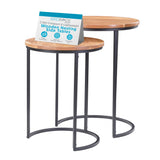 BIRDROCK HOME Wooden Nesting Side Tables - Mid Century Modern Stackable Coffee Table - Space-Saving Wooden End Table for Living Room, Bedroom, Centerpiece, Office, Balcony - Natural Mango Wood - 2 Set BIRDROCK HOME