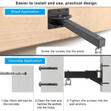 SELEWARE 18" Long Wall Mount Heavy Bag Hanger Heavy Duty Punching Bag Hanger with Spring Adjustable Boxing Bag Bracket for Home Gym Indoor Outdoor Boxing, Muay Thai and MMA Training SELEWARE