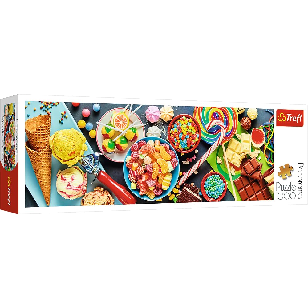 Trefl Panorama Sweet Delights 1000 Piece Jigsaw Puzzle Red 27"x19" Print, DIY Puzzle, Creative Fun, Classic Puzzle for Adults and Children from 12 Years Old Trefl