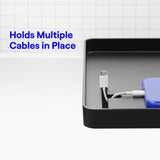 BedShelfie Bedside Shelf, Bunk Bed & Top Bunk, College Dorm Room Essentials, Clip On Nightstand, Bed Side Table Tray Organizer, Dorm Room Decor, College Dorm Essentials - Cable Catch, Black BedShelfie