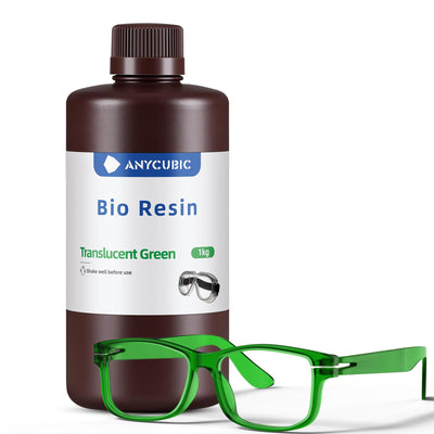 ANYCUBIC 3D Printer Resin, Odorless Standard Photopolymer Resin, High Precision and Low Viscosity, Fast UV-Curing ABS Like Resin for 8K/10K/14K LCD 3D Printing (Clear Green, 1kg)