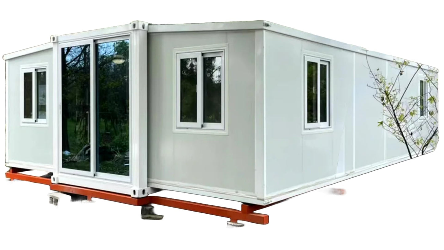 Portable Prefab Tiny Home: 13x20 ft Mobile Expandable House for Versatile Use, Including Hotel, Office, Shop, and More, with Restroom Included (20x40ft(Restroom Included)) - WoodArtSupply