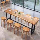 Modern Solid Wood Bar Table with Footrest - Versatile Rectangular Counter Height Design Topjia