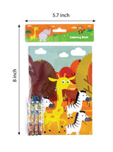 TINYMILLS Safari Zoo Animals Coloring Book for Kids with 12 Coloring Books and 48 Crayons Fun Jungle Book Animals Birthday Party Supplies Zoo Party Favor Bag Fillers TINYMILLS
