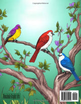 Songbird Coloring Book: Coloring of Perched Passerine Birds for Adults Majosta
