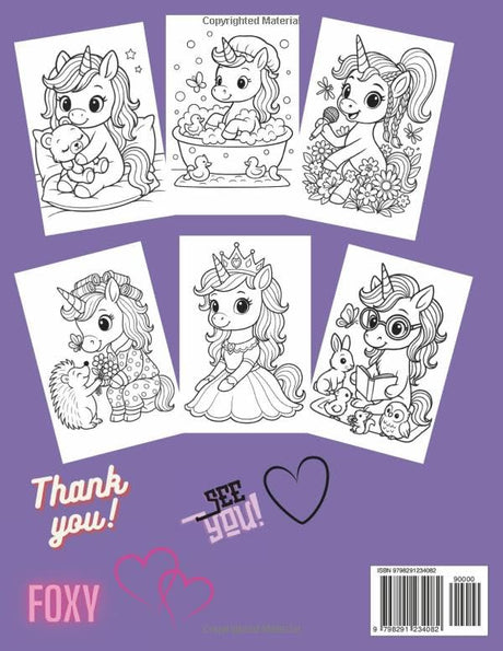 Unique Unicorns Coloring Book for Kids 4-8 ages: 50 Exclusive Designs WoodArtSupply