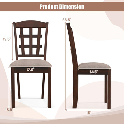 GOFLAME Wooden Dining Chairs Set of 4, Farmhouse Kitchen Side Chairs with Padded Seat & Ergonomic Backrest, Upholstered Dinnete Chairs with Rubber Wood Frame for Dining Room, Restaurant - WoodArtSupply