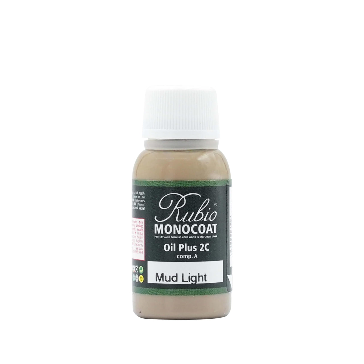 Rubio Monocoat Wood Stain & Finish Sample - Mud Light | Oil Plus Part A | Quick-Dry, Eco-Friendly Linseed Wood Oil for Indoor Use | Ideal for Sampling Oil Plus 2C & Touch Ups | 20 mL Rubio Monocoat