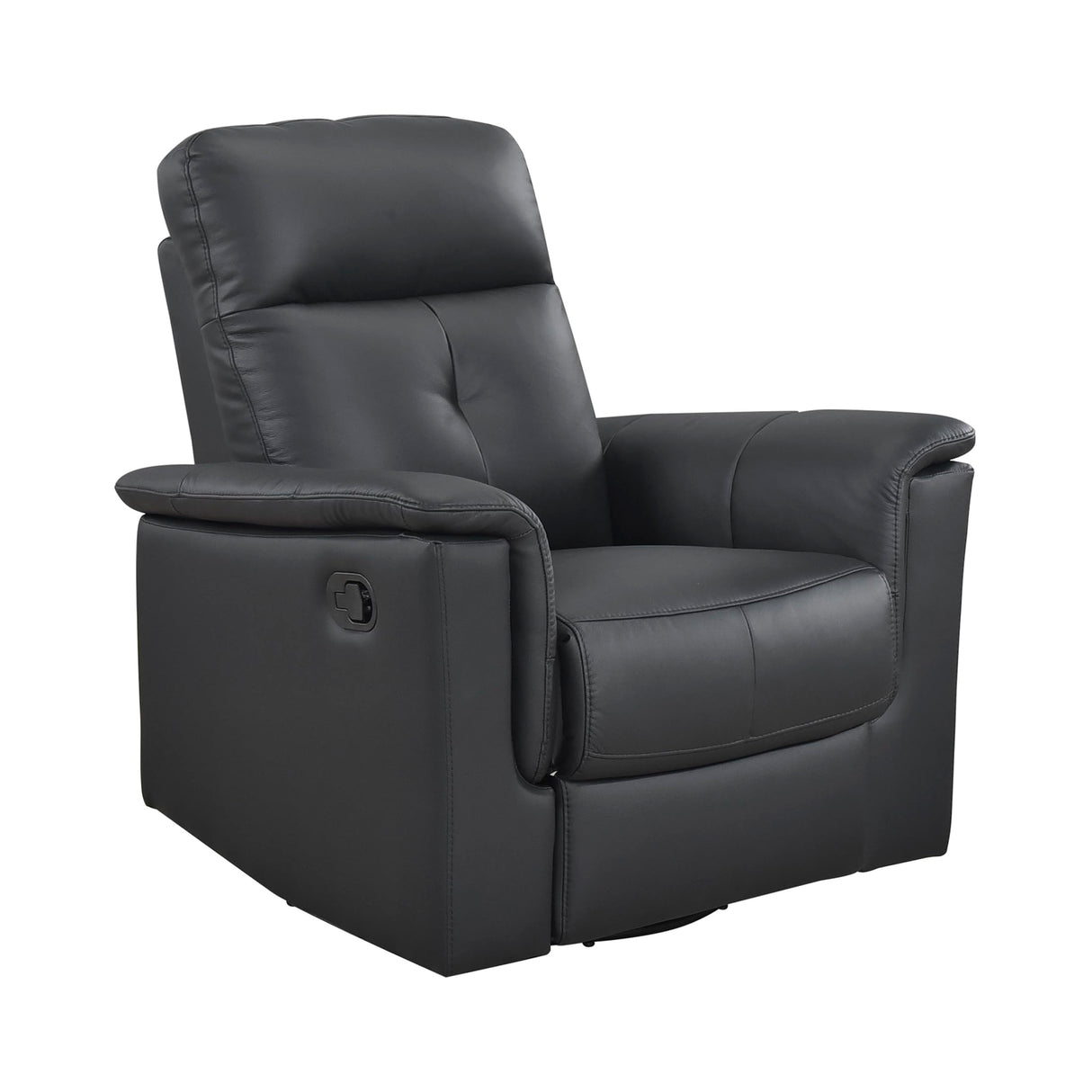 Lexicon Swivel Glider Recliner Chair, Comfy Nursery Glider, Top Grain Leather Match Recliner, Manual Reclining Chair for Living Room/Office/Apartment, Black Lexicon