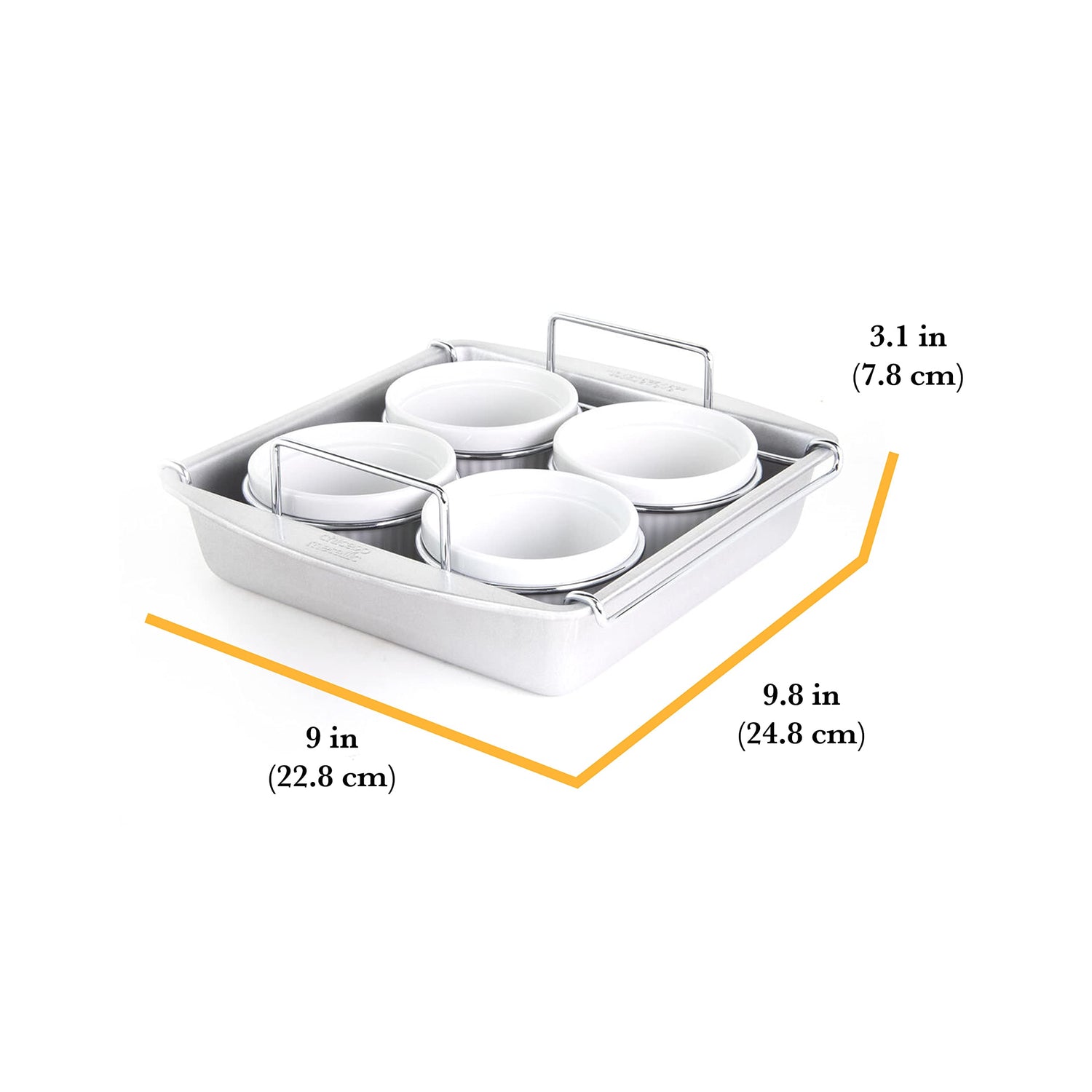 Chicago Metallic Professional Crème Brulee, 6 Piece Set, Stainless Steel Chicago Metallic