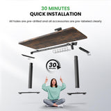 SIAGO Electric Standing Desk Adjustable - 63 x 24 Inch Sit Stand up Desk with Cable Management - 3 Memory Preset Adjustable Height Desk Computer Home Office Desk SIAGO
