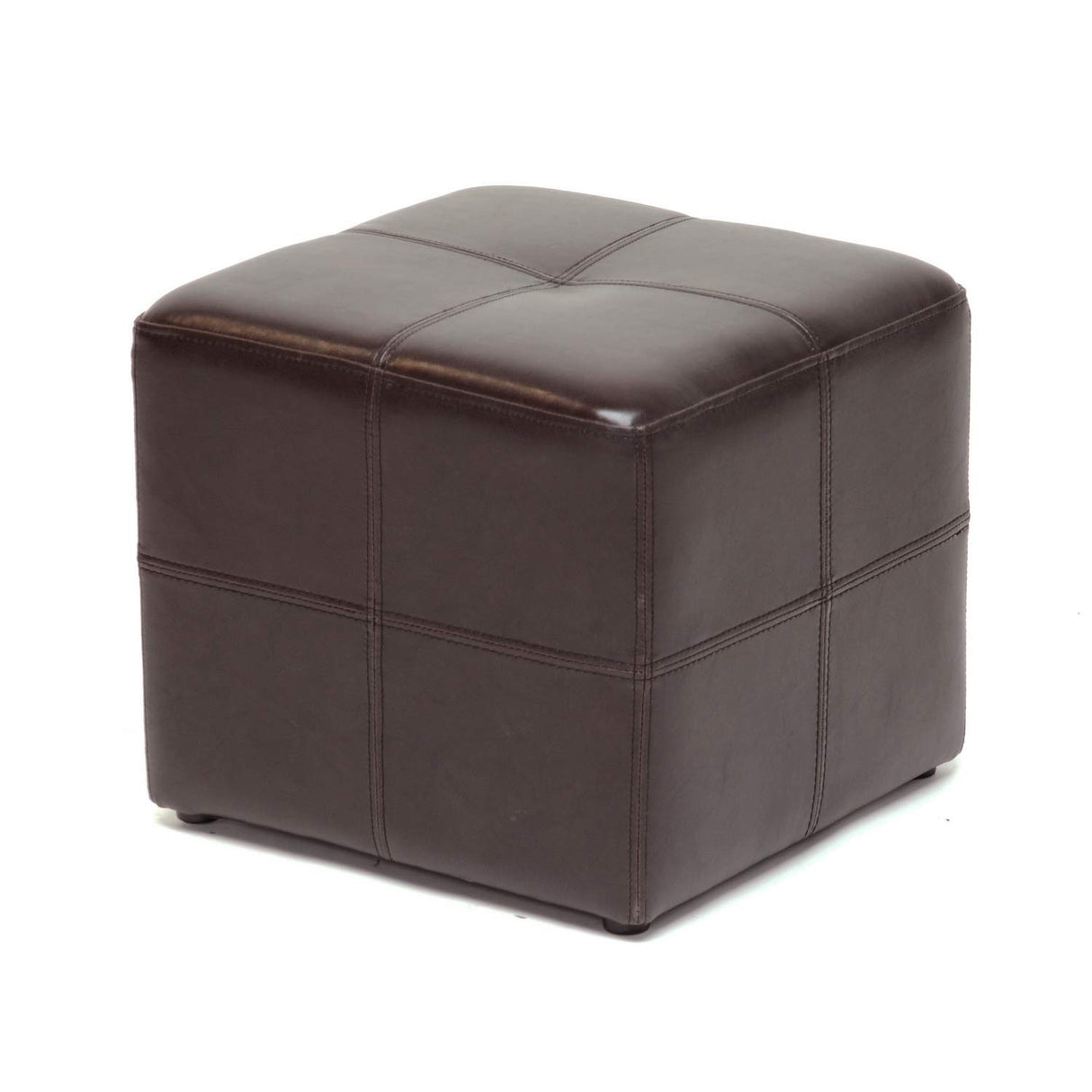 Baxton Studio Nox Brown Leather Ottoman , Dark Brown , SMALL - Baxton Studio