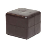Baxton Studio Nox Brown Leather Ottoman , Dark Brown , SMALL - Baxton Studio