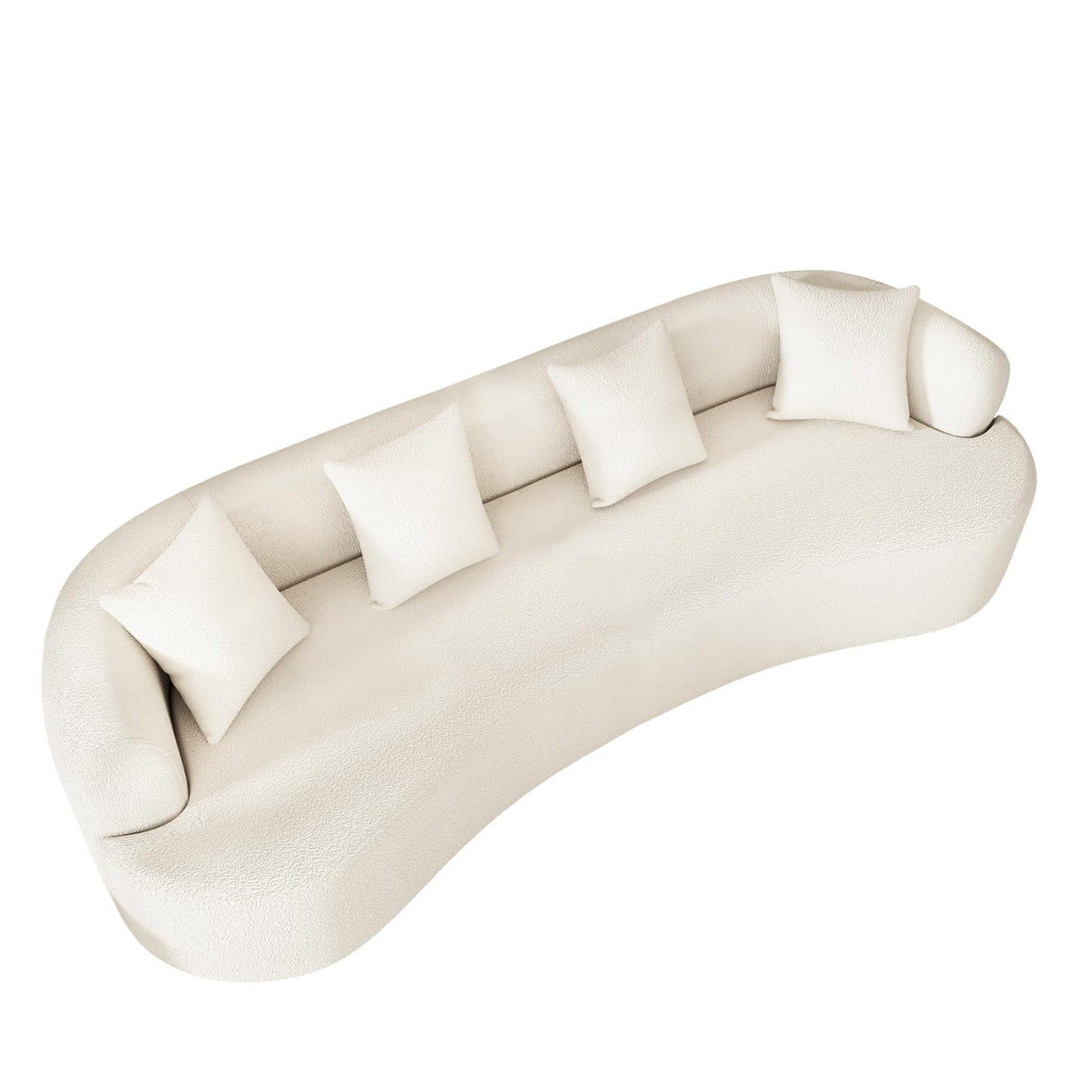 ONEMMLION Curved Sofa Sectional Couch for Living Room, 114" Modern Oversized Boneless Cloud Couch, Comfy Luxury Plush Chenille 4 Seater Memory Foam Sofa Deep Seat Couches, Cream White ONEMMLION