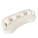 ONEMMLION Curved Sofa Sectional Couch for Living Room, 114" Modern Oversized Boneless Cloud Couch, Comfy Luxury Plush Chenille 4 Seater Memory Foam Sofa Deep Seat Couches, Cream White ONEMMLION