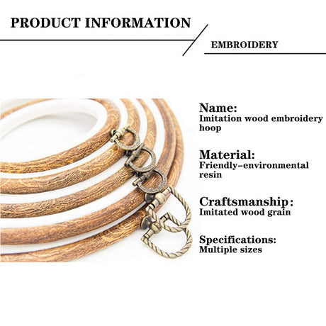 guofa 6.7'' Oval Embroidery Hoops- 2PCS 17x13CM Decorative Cross Stitch Hoops, Imitated Wood Resin Embroidery Frame Hoop for Art Craft Sewing guofa