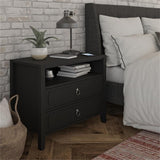 Novogratz Her Majesty 2 Drawer Nightstand, Black Novogratz