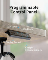 FEZIBO Electric Standing Desk, 48 x 24 Inches Height Adjustable Stand up Desk, Sit Stand Home Office Desk, Computer Desk, Rustic Brown FEZIBO