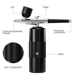 Airbrush Kit with Compressor Portable Airbrush Kit 48PSI High-Pressure Non-Clogging Air Brush Set Cordless Rechargeable with 0.3mm Nozzle and Cleaning Brush for Painting,Nail Art, Makeup (black) CBVCBV