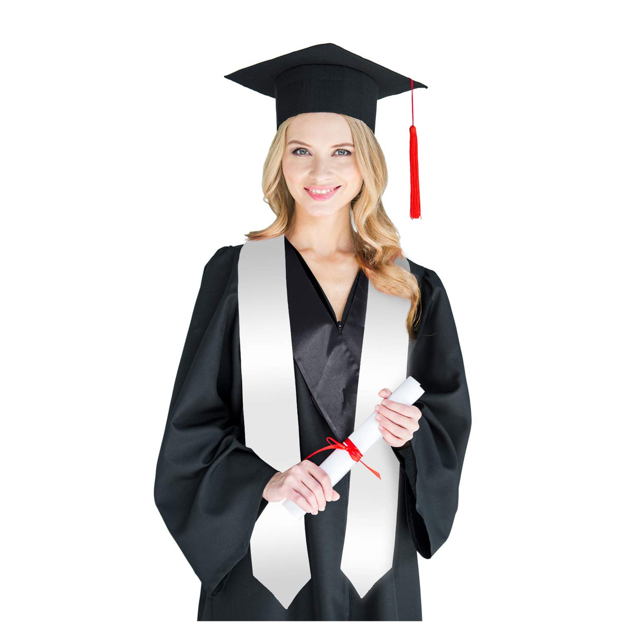 SATINIOR 5 Pieces 72 Inch Graduation Stole Sublimation Plain Honor Stole Blank Unisex Adult SATINIOR