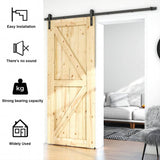 LQKUMJG 6.6FT Sliding Barn Door Hardware Kit for Single Wood Door, Smoothly and Quietly, Easy to Install Fit 35"-40" Wide and 1.18"-1.96" Thickness Door Panel, Includes Installation Instruction LQKUMJG