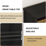 BON AUGURE Small Bookcase, 3 Tier Black Book Shelf, Farmhouse Wooden Bookshelf, Short Storage Book Cases for Small Space, Bedroom, Office, Living Room (Black Oak) BON AUGURE