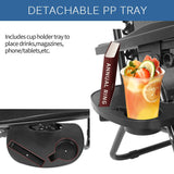 EZONE 1 Chair Zero Gravity Lounge Chairs Outdoor Adjustable Reclining Patio Chair Steel Mesh Folding Recliner for Pool Beach Camping Lounge Chair with Pillows and Cup Tray (1, Brown) EZONE