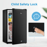 Midea MRU03M2ABB Upright Freezer Large Black, 3.0 Cubic Feet Midea