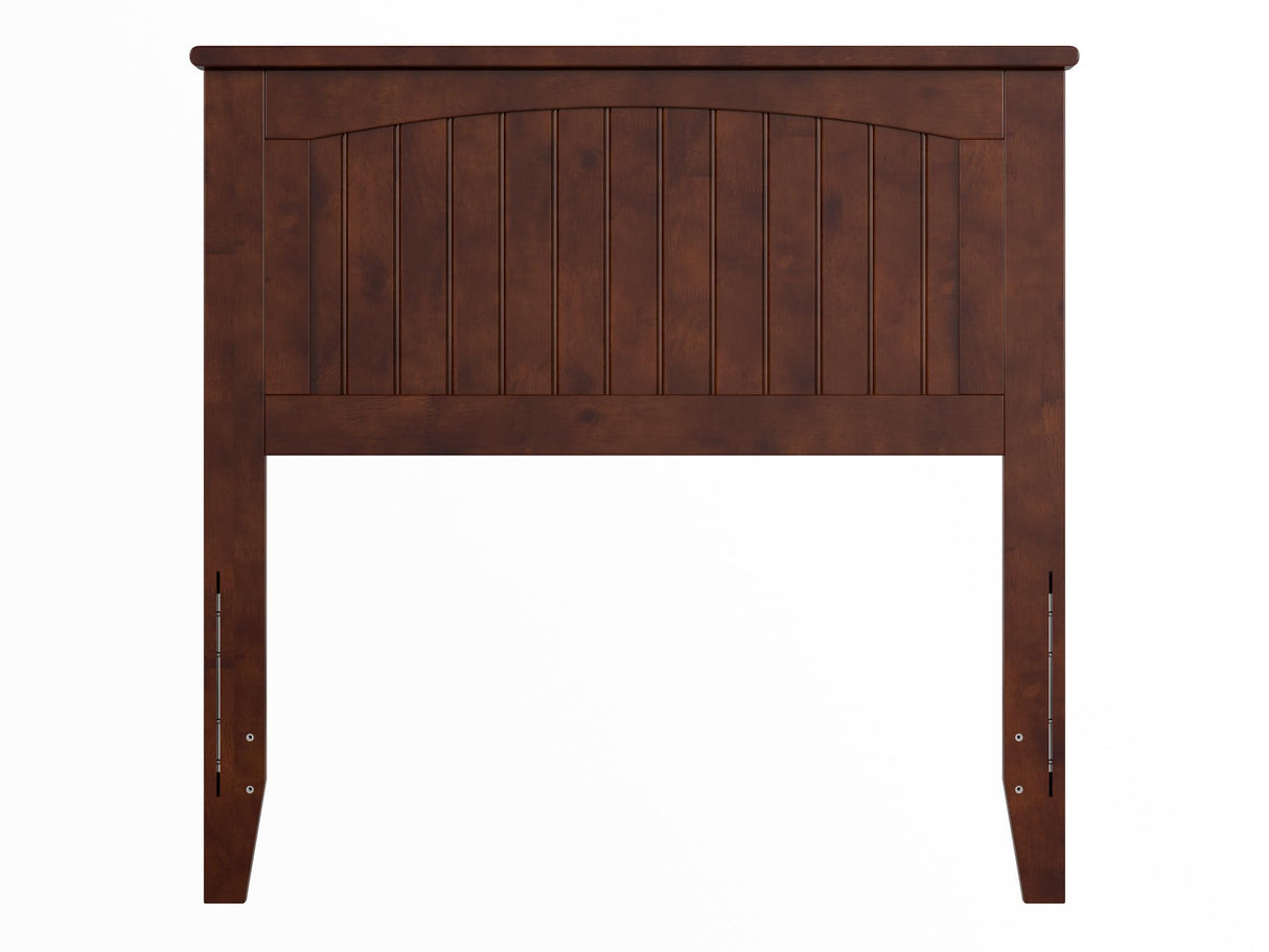 AFI, Nantucket Twin Solid Wood Panel Headboard with Attachable Charger, Walnut AFI