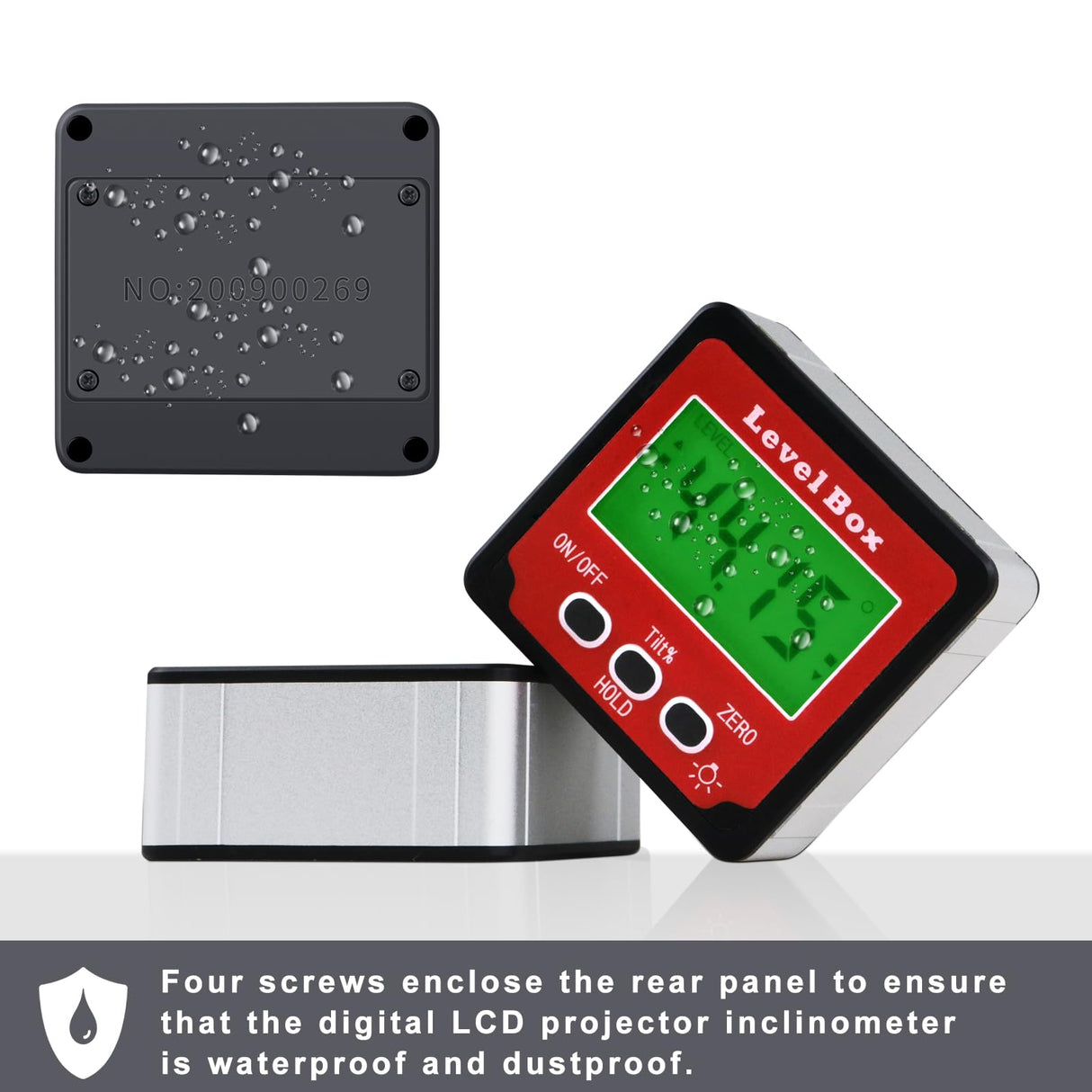 LOUISWARE Digital Inclinometer Angle Finder Gauge, IP54 Digital Electronic Protractor Bevel Gauge, Inclinometer Angle Cube Level Box with LCD screen for Woodworking,Table Saw and etc LOUISWARE