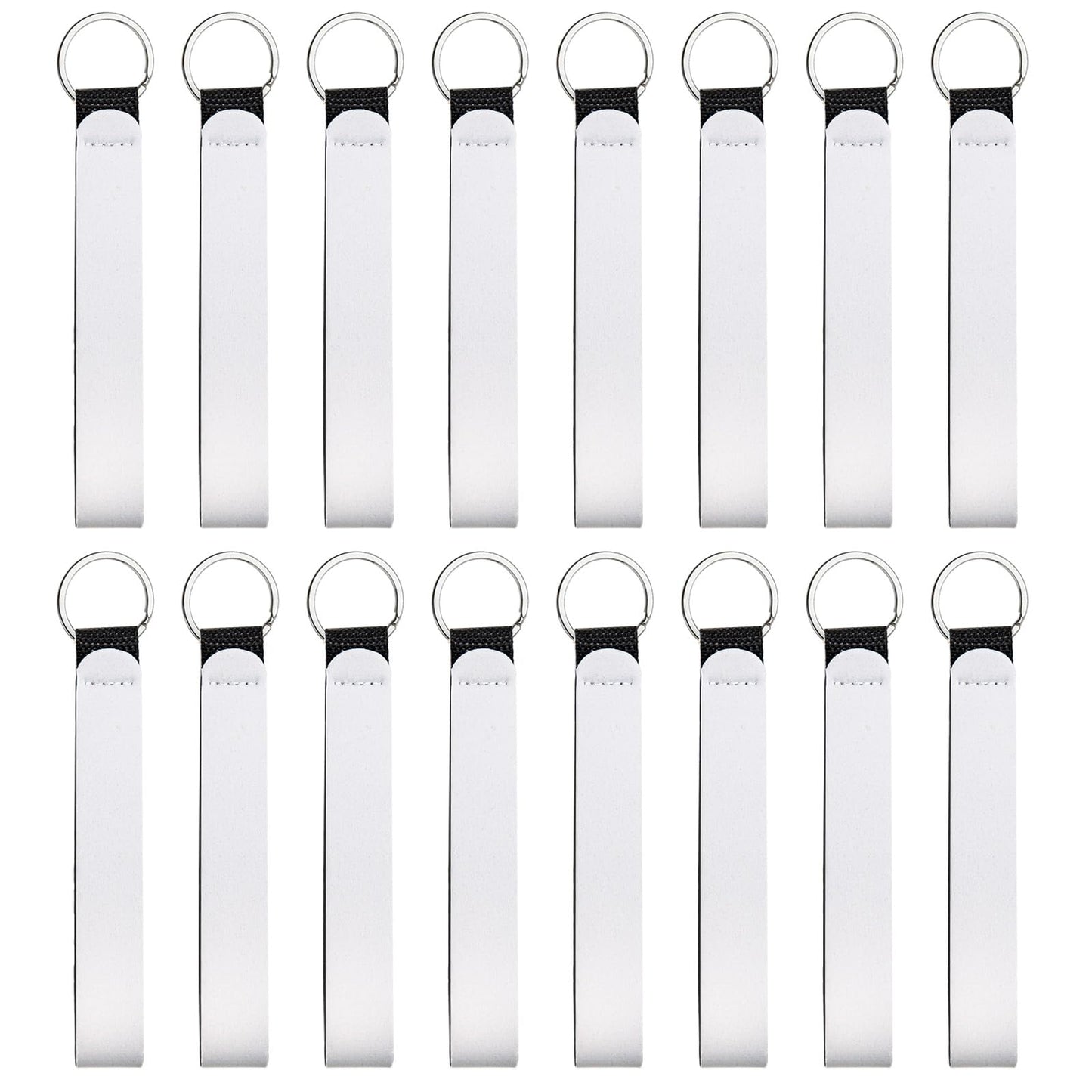 NEETUE 16 Pieces Sublimation Blanks Wristlet Keychain DIY Blank Wrist Lanyard White Neoprene Keychain Wristband Lanyard Wristband Keychain for Summarize Small Pendants Such as Keys (White)