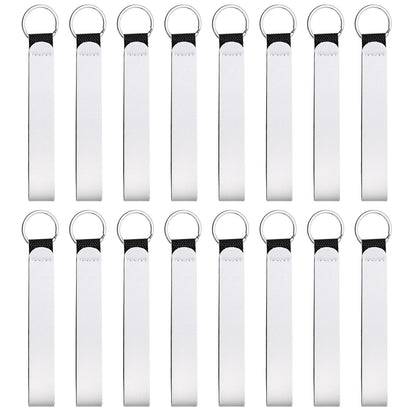 NEETUE 16 Pieces Sublimation Blanks Wristlet Keychain DIY Blank Wrist Lanyard White Neoprene Keychain Wristband Lanyard Wristband Keychain for Summarize Small Pendants Such as Keys (White)