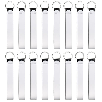 NEETUE 16 Pieces Sublimation Blanks Wristlet Keychain DIY Blank Wrist Lanyard White Neoprene Keychain Wristband Lanyard Wristband Keychain for Summarize Small Pendants Such as Keys (White)