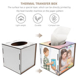 SEWACC Sublimation Blank Tissue Box Dispenser DIY Cube Tissue Holder Transfer Paper Tissue Storage Container Thermal Transfer Paper Towel Box Cover for Living Room SEWACC