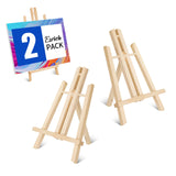 ESRICH 2 Pack 11.8" Wood Easels,Small Tabletop Display Stand,Easel Stand for Painting,Painting Party,Kids Student Tabletop Easels for Painting, Portable Canvas ESRICH